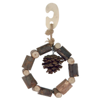 Wood and Pine Cone Hanging Ring